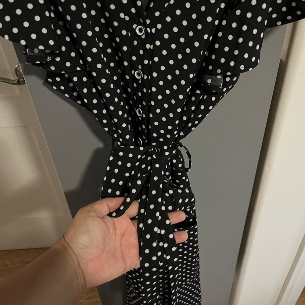 Polka Dot Button-Down Dress